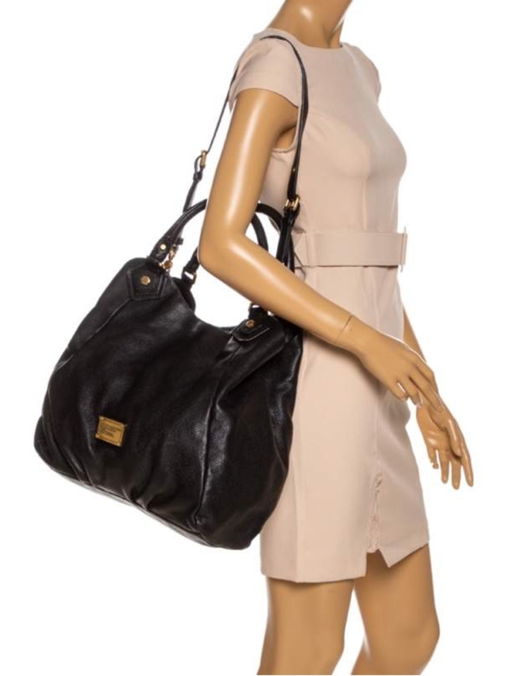 Marc Jacobs Classic Q Fran Black Leather Purse - Large Tote Version